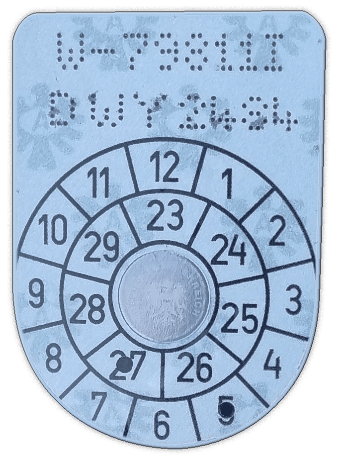 Plakette_W-79811-I_neu Plakette nach §57 a KFG
