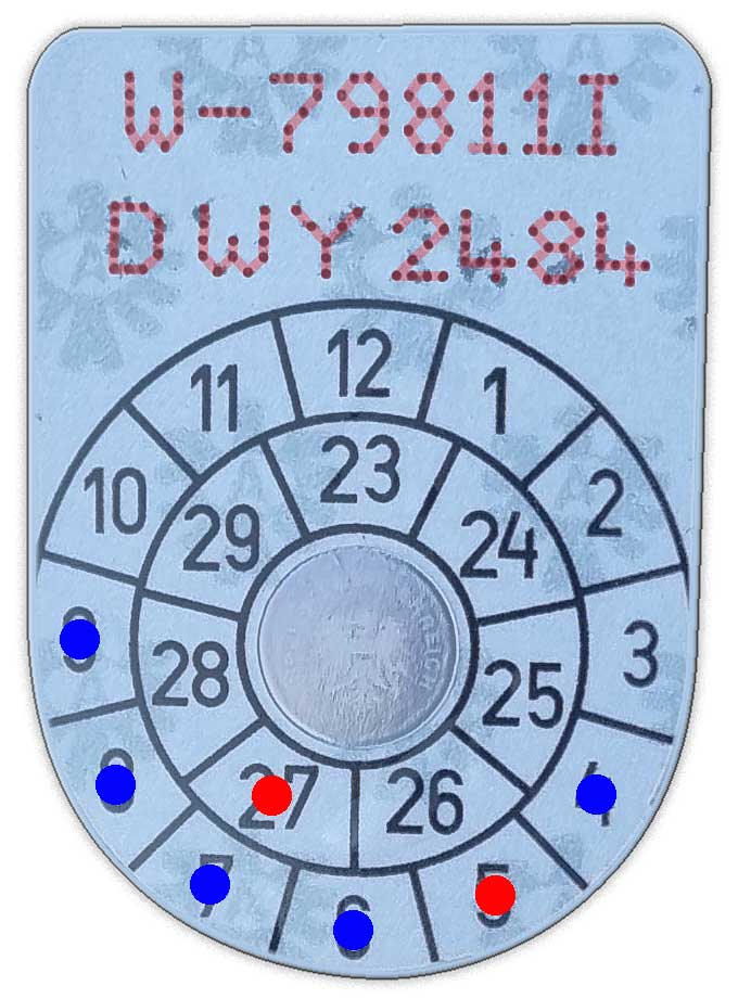 Plakette_W-79811-I_neu_minus-1-plus-4 Plakette nach §57 a KFG 2027 mit Toleranz