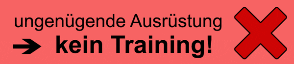 head_unpassende_ausruestung ungenügende Ausrüstung - bedeutet kein Training